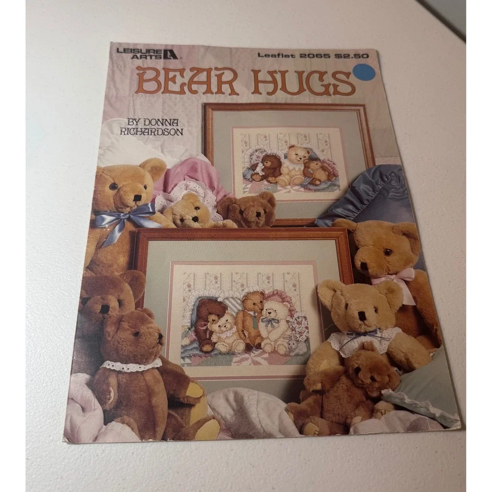 Vintage Leisure Arts Bear Hugs Cross Stitch Pattern Leaflet 2065 Richardson